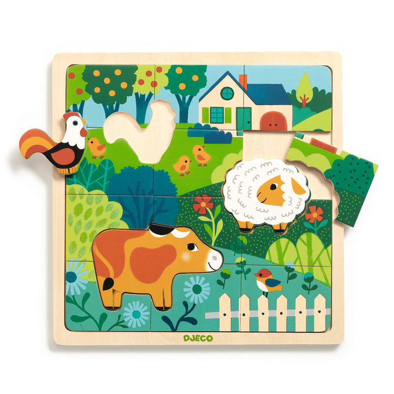 Djeco - Farm Puzzle - 12 piece