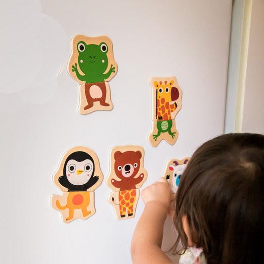 Djeco - 24 piece Wooden Magnetic Coucou Animal Set