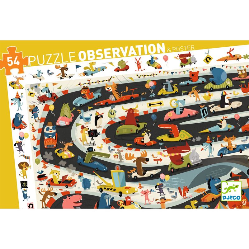 Djeco - Car Rally 54pc Observation Puzzle