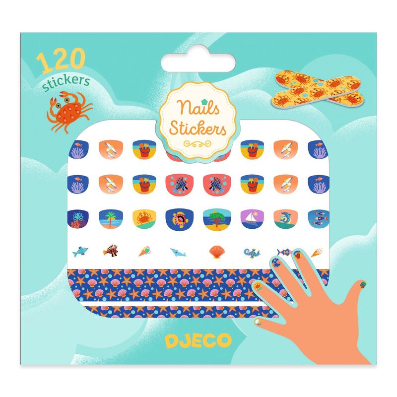 Djeco - 120 Petit Mediterranean Nail Stickers