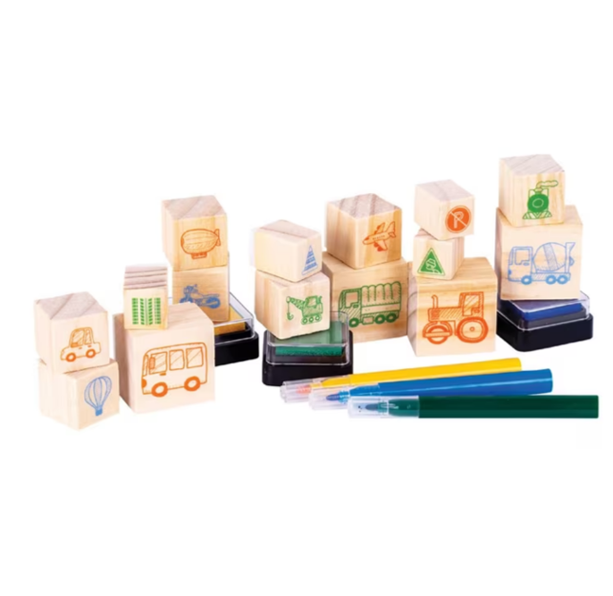 EC Wooden Stamp Set 51pc -Things That Go!