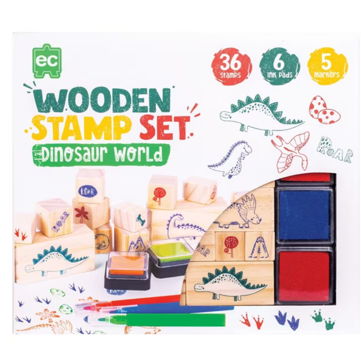 EC Wooden Stamp Set 47pc - Dinosaurs