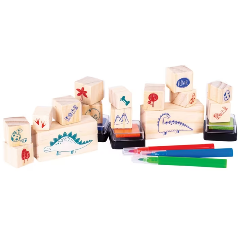 EC Wooden Stamp Set 47pc - Dinosaurs