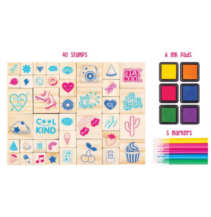 EC Wooden Stamp Set 51pc - Good Vibes!