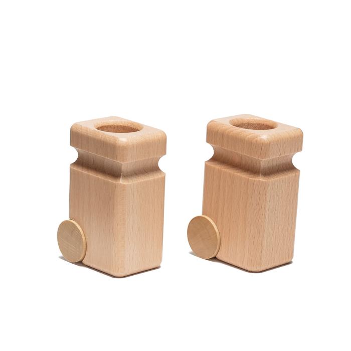 Fagus - Wooden Garbage Cans Natural