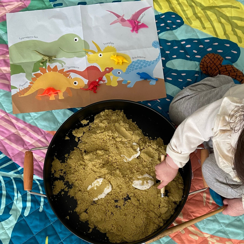 Child using the fossil find activity