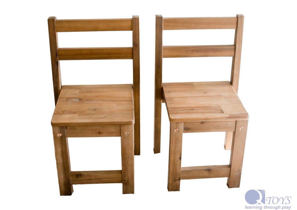 QToys - Hardwood Table with 2 Standard Chairs