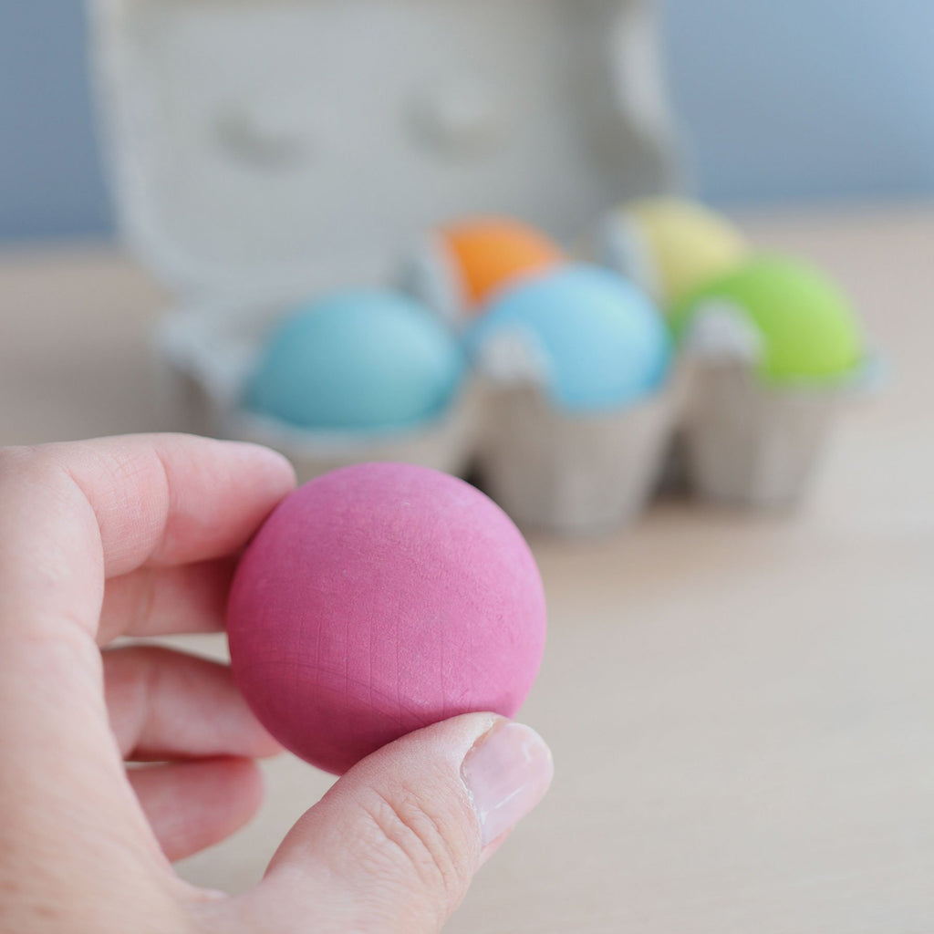 SECONDS - Grimm's Pastel Wooden Balls (Set of 6)