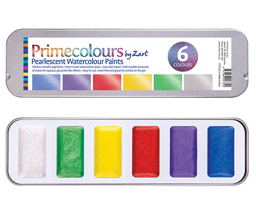 Primecolours Pearlescent Watercolours 6s